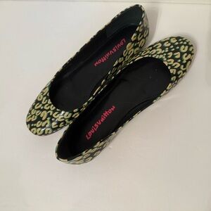 LOUIS VUITTON SHOES BALLET FLATS VERNIS LEATHER BLEU INFINI LEOPARD SPROUSE 38
